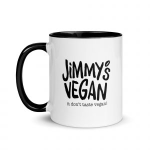 Mug with Black Trim Inside- Jimmy's Vegan