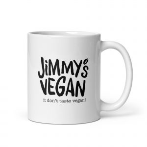 White Glossy Mug- Jimmy's Vegan