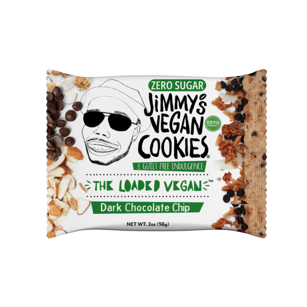Jimmy's Vegan Cookies, Dark Chocolate Chip, Zero (0g) Sugar, KETO Friendly, Gluten Free, Soft Baked, The Loaded Vegan, 2 Ounce Vegan Cookie (Pack of 10) - Image 4