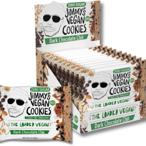 Jimmy's Vegan Cookies, Dark Chocolate Chip, Zero (0g) Sugar, KETO Friendly, Gluten Free, Soft Baked, The Loaded Vegan, 2 Ounce Vegan Cookie (Pack of 10)