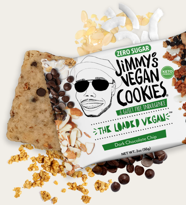 Jimmy's Vegan Cookies, Dark Chocolate Chip, Zero (0g) Sugar, KETO Friendly, Gluten Free, Soft Baked, The Loaded Vegan, 2 Ounce Vegan Cookie (Pack of 10) - Image 2